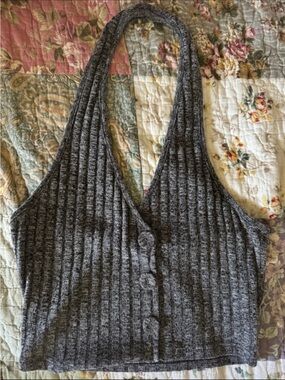 buttoned halter top